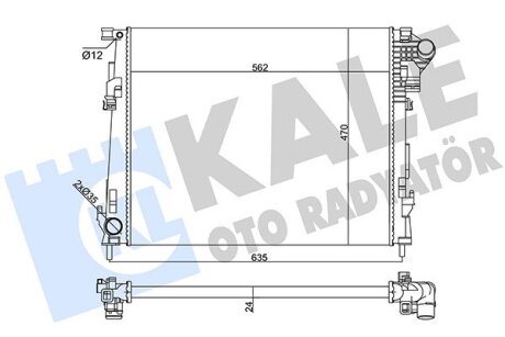 RENAULT Радіатор сист. охолодження двиг. Trafic II, Opel Vivaro, Nissan 2.0dCi 06- Kale 356895