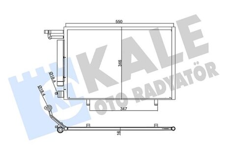 FORD Радіатор кондиціонера (конденсатор) з осушувачем B-MAX 1.4-1.6 12-, FIESTA VI 1.25-1.6 08- Kale 357775