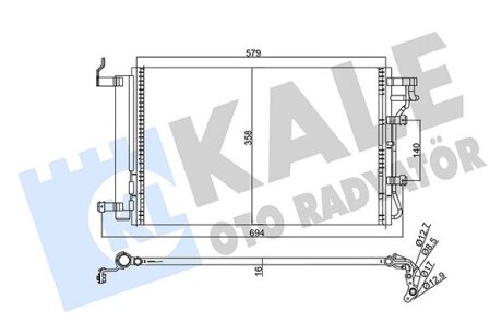 KIA Радіатор кондиціонера (конденсатор) Cerato I 04- Kale 358245