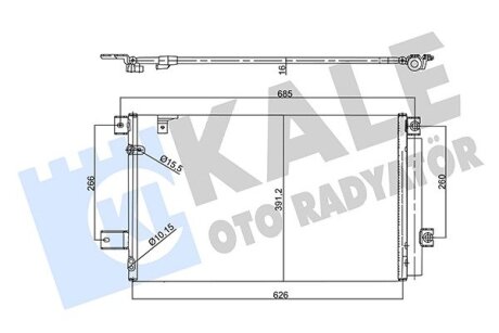 TOYOTA Радіатор кондиціонера (конденсатор) з осушувачем COROLLA Verso 2.2 D-4D 05- Kale 358760