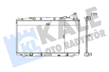 HONDA Радіатор охолодження двиг. (версія built-in oil cooler) ACCORD IX 2.4 14-, ACCORD VIII 2.4 08- Kale 361915