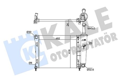 FORD Радіатор системи охолодження двигуна KA 1.2 08-, FIAT Kale 363060