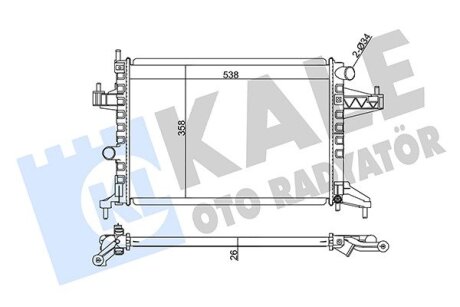 OPEL радіатор охолодження Combo Tour,Corsa C 1.4/1.8 Kale 363600 (фото 1)