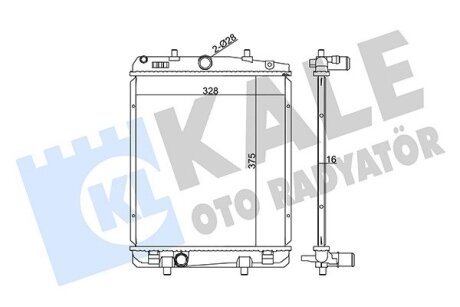 TOYOTA радіатор охолодження Aygo,Citroen C1,Peugeot 1.4HDI 05- Kale 364600 (фото 1)