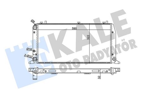 VW Радіатор охолодження Audi 80 1.6/2.0 86-95 Kale 367400 (фото 1)