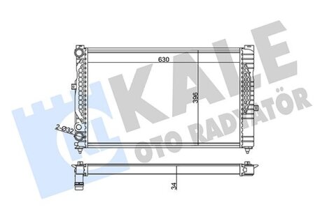 VW радіатор охолодження Audi A4/6,Passat,Skoda SuperB I 1.8/2.3 Kale 367500