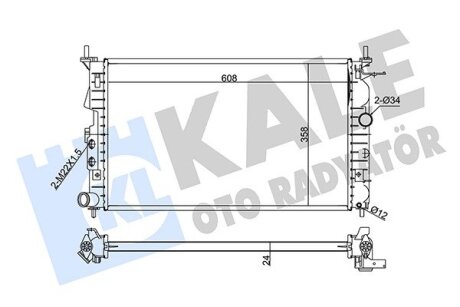 OPEL радіатор охолодження Vectra B 1.6/2.2 Kale 374100