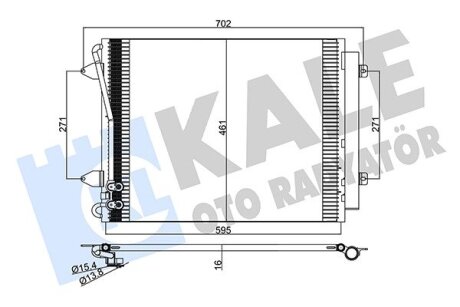 VW Радіатор кондиціонера (конденсатор) CC, Passat 07- Kale 376100