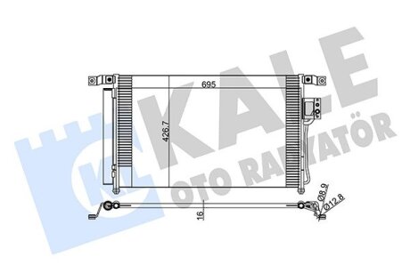 HYUNDAI Радіатор кондиціонера (конденсатор) Santa Fe II 2.2CRDI/2.7 06- Kale 379300 (фото 1)