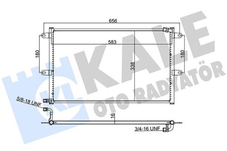 VW Радіатор кондиціонера (конденсатор) Caddy II,Polo,Seat Cordoba 94- Kale 384600 (фото 1)