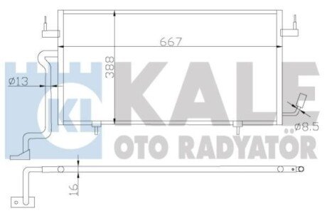 CITROEN Радіатор кондиціонера (конденсатор) Berlingo, Xsara, Peugeot Partner 1.8D/1.9D 98- Kale 385500