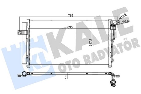 HYUNDAI Радіатор кондиціонера (конденсатор) з осушувачем Accent III 1.4/1.6 05- Kale 386300