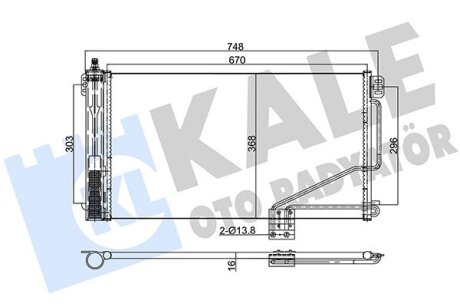 DB Радіатор кондиціонера (конденсатор) з осушувачем W203 00- Kale 387800