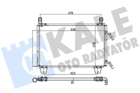 TOYOTA Радіатор кондиціонера (конденсатор) Yaris 1.0/1.3 05- Kale 390100 (фото 1)