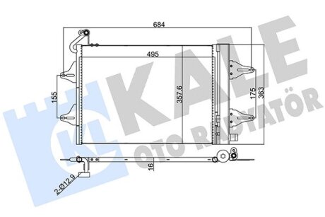 VW Радіатор кондиціонера (конденсатор) Polo, Skoda Fabia I,II, Roomster Kale 390700