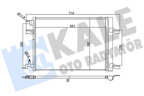 OPEL Радіатор кондиціонера (конденсатор) Astra J, Insignia, Zafira Kale 391100