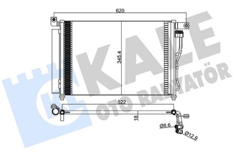 HYUNDAI Радіатор кондиціонера (конденсатор) Accent III 05- Kale 391400 (фото 1)