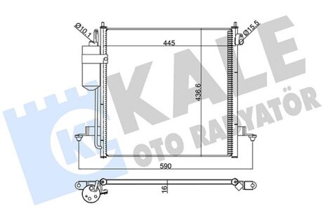 MITSUBISHI Радіатор кондиціонера (конденсатор) з осушувачем L200 07- Kale 393100