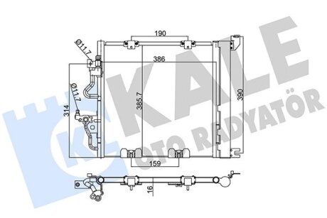 OPEL Радіатор кондиціонера (конденсатор) Astra H, Zafira B Kale 393600 (фото 1)