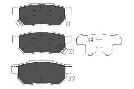 PARTS HONDA Тормозные колодки задн.Civic 1,5/1,6 90- KAVO KBP-2007