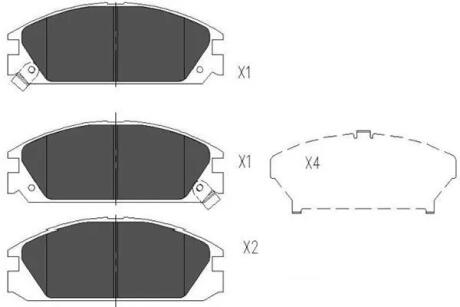 PARTS MITSUBISHI Гальмівні колодки передн.L200,L300,Pajero I,II KAVO KBP-2020