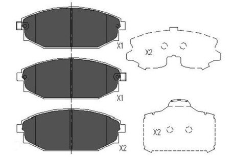 PARTS HYUNDAI Гальмівні колодки передн.Galloper 98- KAVO KBP-3014