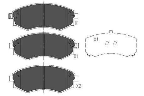 PARTS гальмівні колодки перед. HYUNDAI Lantra, Sonata KIA Magentis 00- KAVO KBP-7504