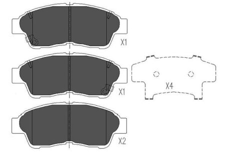 PARTS TOYOTA гальмівні колодки передн.Camry,Carina E,Corolla KAVO KBP-9005