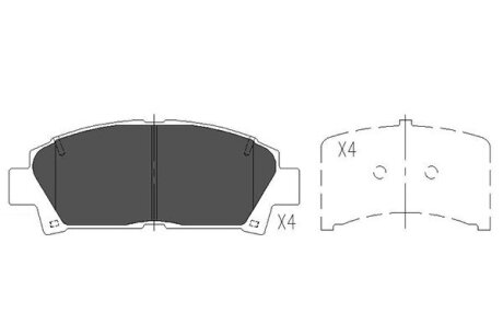 PARTS TOYOTA гальмівні колодки передн.Carina E -97 KAVO KBP-9110