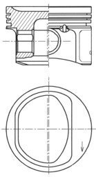 Поршень двигуна Fiat Ø70,80 1,2 KOLBENSCHMIDT 41754600 (фото 1)