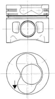 Поршень, Комплект VW 1,9TD 1Z 1-2 циліндр 80,51 KOLBENSCHMIDT 94427730