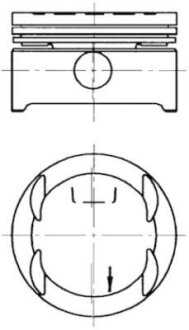 Поршень, комплект OPEL X16XE 1,6 16V KOLBENSCHMIDT 94637600 (фото 1)