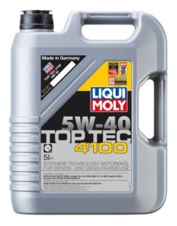 Моторна олива TOP TEC 4100 5W-40, API SN, ACEA C3, 5л LIQUI MOLY 9511 (фото 1)