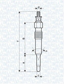 Свічка розжарювання MAGNETI MARELLI 062503901304 (фото 1)