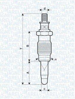 Свічка розжарювання RENAULT, ROVER, SEAT, SKODA [] MAGNETI MARELLI 062900005304 (фото 1)