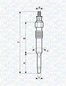 Свічка розжарювання PEUGEOT, CITROEN, PUNTO [] MAGNETI MARELLI 062900007304