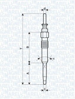 BMW свічка розжарювання E46,E90,E60,E65,E83 MAGNETI MARELLI 062900039304 (фото 1)