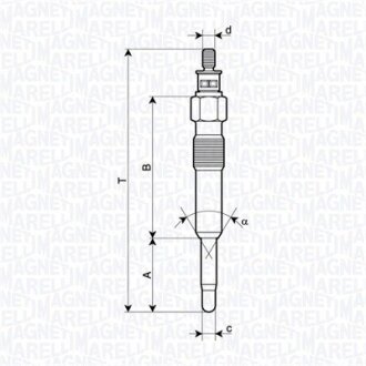 HONDA свічка розжарювання ACCORD 2.0TDI 95- MAGNETI MARELLI 062900126304