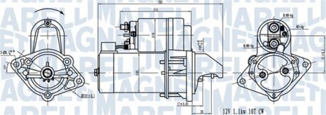 Стартер DAEWOO ESPERO NEXIA REZZO TACUMA OPEL CORSA A F G KADETT E VECTRA B MAGNETI MARELLI 063720519010