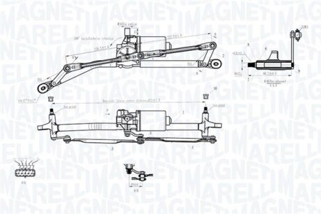 FIAT привід склоочисника з мотором PUNTO II 99- MAGNETI MARELLI 064012001011 (фото 1)