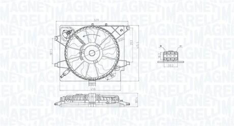 HYUNDAI Вентилятор радіатора (з дифузором) i30 11-, KIA MAGNETI MARELLI 069422789010