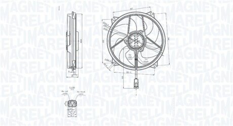 PEUGEOT Вентилятор радіатора 308 I 1.6 07- MAGNETI MARELLI 069422839010 (фото 1)