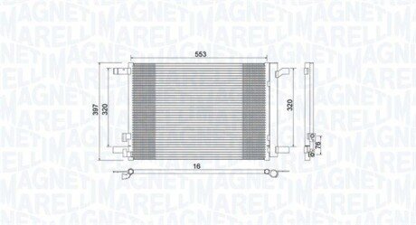 VW радіатор кондиціонера Audi A3,Golf VII,Passat,Touran,Skoda Octavia IV,SuperB III MAGNETI MARELLI 350203964000 (фото 1)