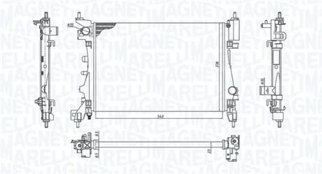 FIAT Радіатор сист. охолодження двиг. QUBO 1.4 08-, FIORINO 1.4 07-, CITROEN, PEUGEOT MAGNETI MARELLI 350213130100