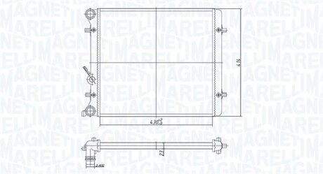 VW радіатор Golf IV,V,Skoda Octavia 1,6 96- MAGNETI MARELLI 350213166700