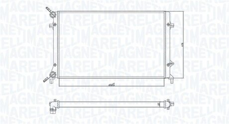 VW радіатор охолодження Audi A3,Caddy III,IV,Golf,Passat,Touran,Skoda Octavia MAGNETI MARELLI 350213166900