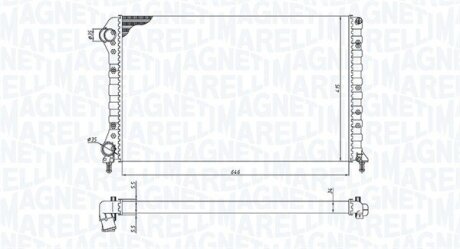 Радіатор FIAT DOBLO 1.2, 1.4 MAGNETI MARELLI 350213179000