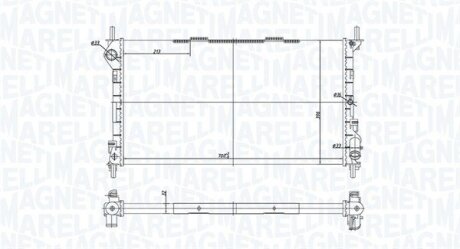 FORD радіатор охолодження 700х396х32 Transit Connect 1.8 16V/1.8TDCi 02- MAGNETI MARELLI 350213181200