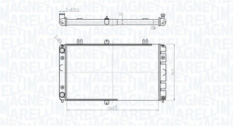 Радіатор LADA PRIORA 2170 1.6 08- (560x342x32) MAGNETI MARELLI 350213181400