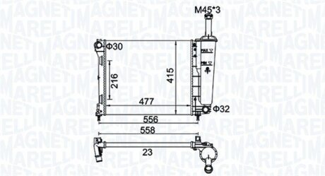 FORD Радіатор системи охолодження двигуна KA 1.2 08-, FIAT MAGNETI MARELLI 350213183900